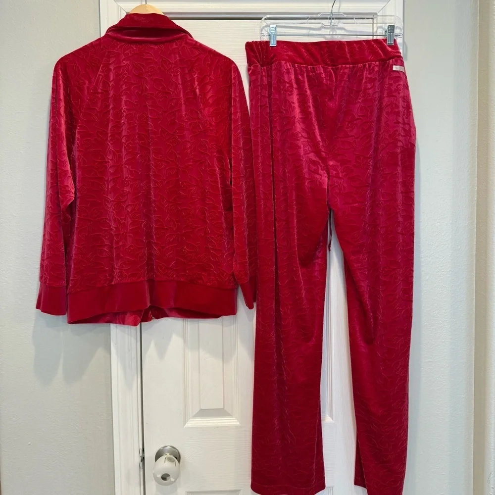 Vintage Y2K Baby Phat Velour Track Suit Set Women’s 2XL Hot Pink Logo USA AOP - Picture 6 of 15